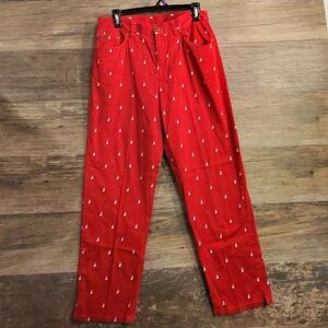 Lauren Ralph Lauren Red Sailboat Straight Leg Pants
